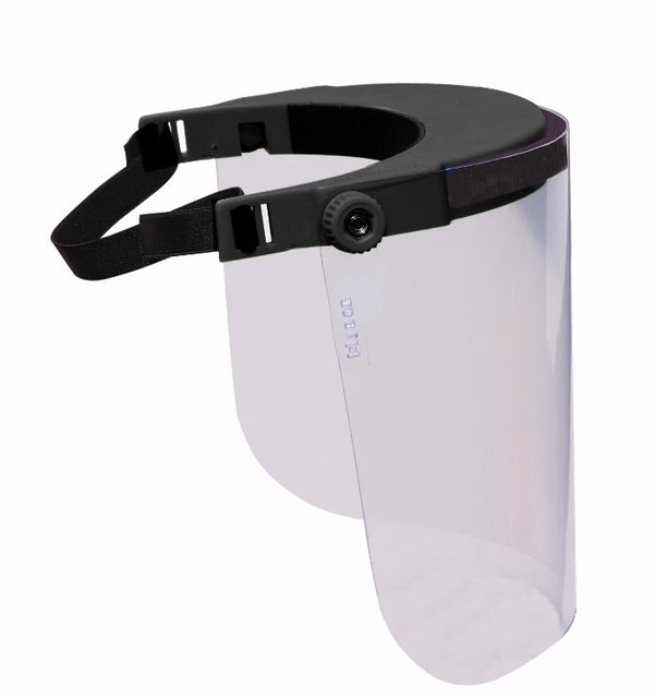 Visiera regolabile nera in policarbonato trasparente 160g rotazione 180° sanificabile e resistente - Ama