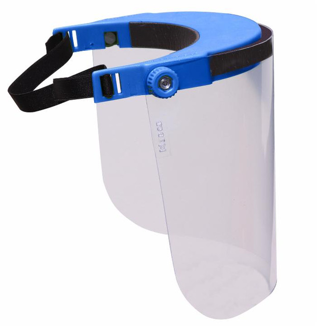 Visiera regolabile in policarbonato colore azzurro 160g conforme alle normative - Ama