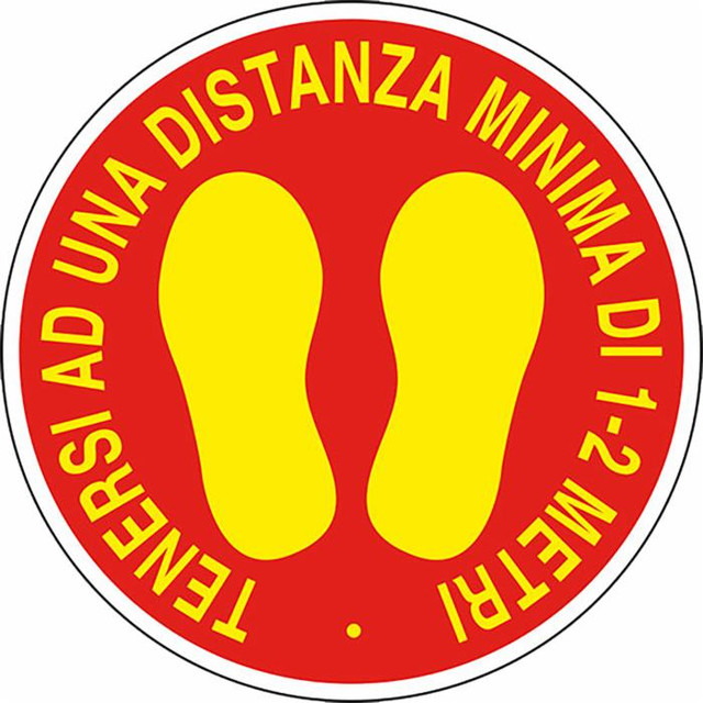 Segnaletica adesiva Covid-19 distanza 1m - Ama