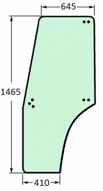 Vetro per portiera Sx verde adattabile al riferimento originale Same 0,009,8820,0/10 - Ama