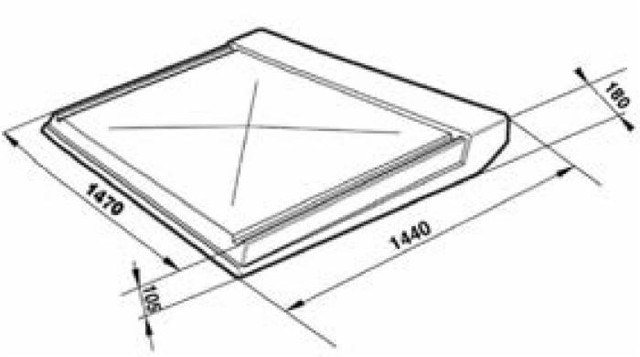 Tettuccio parapioggia universale in vetroresina misura 140x140mm - Ama