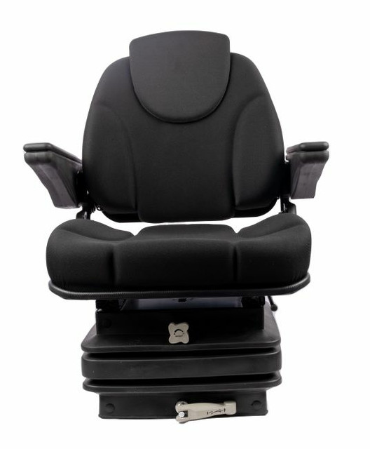 Sedile Activo Standard in tessuto nero con molleggio meccanico e braccioli - Seat Industries