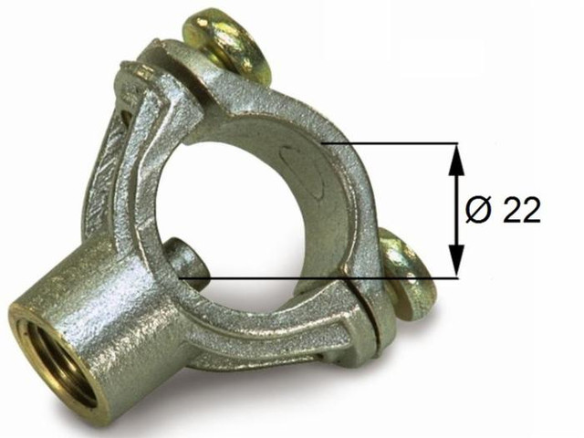 Morsetto nichelato completo di viti in acciaio inox e guarnizioni Ø 22mm - Braglia