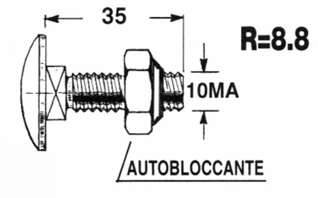 Bullone M10x35 per coltello miscelatore - Ama