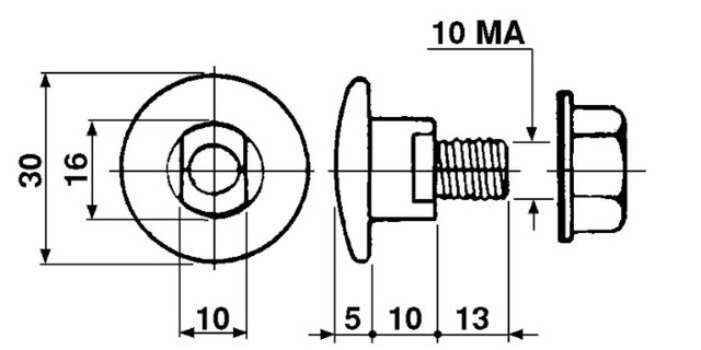 Bullone portalama adattabile Kuhn 562,10100 M10 - Ama