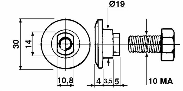 Piattello portalama con bullone adattabile Bcs 562296140 + 311122081 - Ama