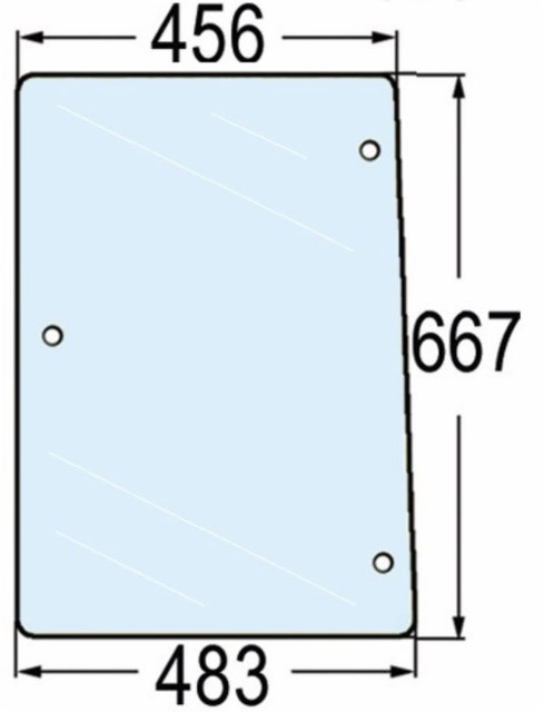Vetro laterale Sx adattabile al riferimento originale CNH 134671084 - Ama