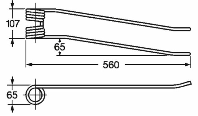 Dente giroandanatore sx lungo adattabile Fiorini filo 9 - Ama