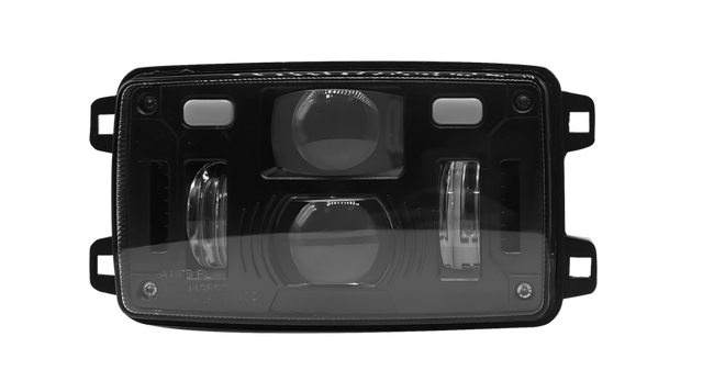 Proiettore a LED 12-24V DC funzioni abbaglianti, anabbaglianti, luci di posizione - Ama