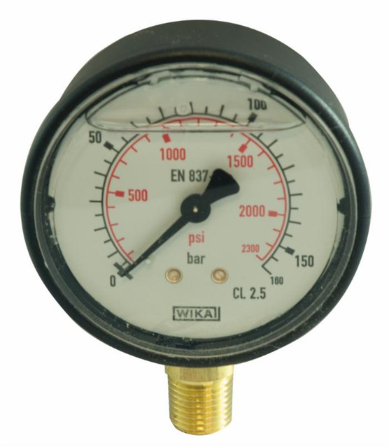 Manometro alla glicerina da 0-400 bar con filetto da M1/4" e cassa Ø 60 mm in ABS - Ama Refluid
