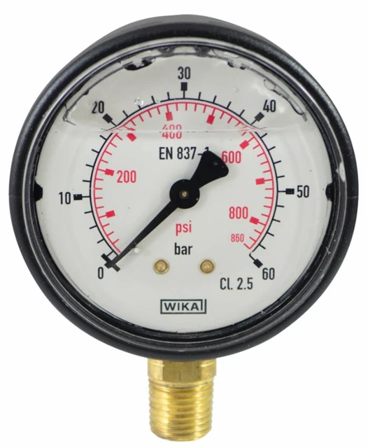 Manometro alla glicerina Ø 63 mm con scala 0-60 e attacco M1/4" - Wika