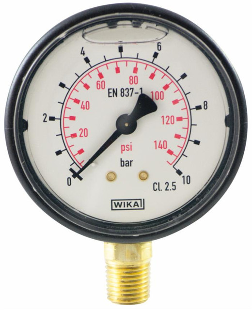 Manometro alla glicerina Ø 63 mm con scala 0-10 e attacco M1/4" - Wika