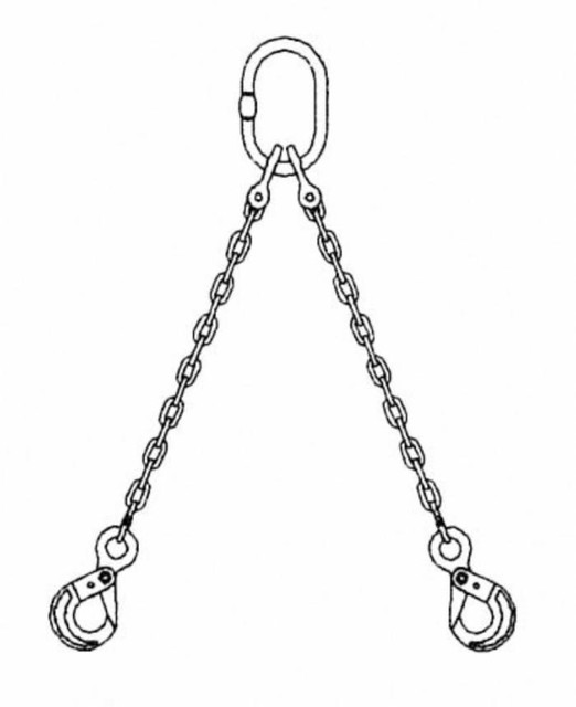 Tirante catena a due bracci con ganci lunghezza 2000mm e Ø 8mm - Ama