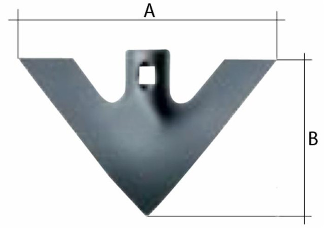 Vomerino a lancia 200x4 per coltivatori in acciaio al boro temperato - Ama