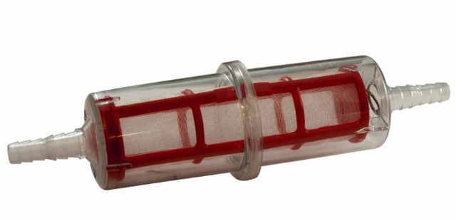 Filtro carburante in plastica con cartuccia in rete made in Italy lungo 204 mm e Ø 8/10 mm - Ama