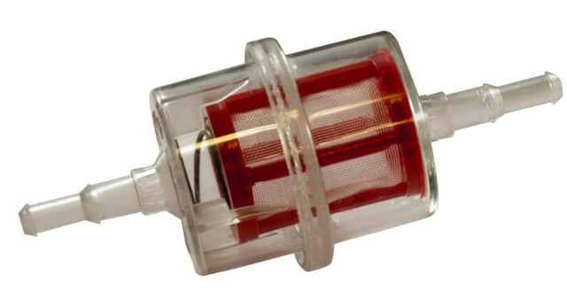 Filtro carburante in plastica con cartuccia in rete made in Italy lungo 120 mm e Ø 6/8 mm - Ama