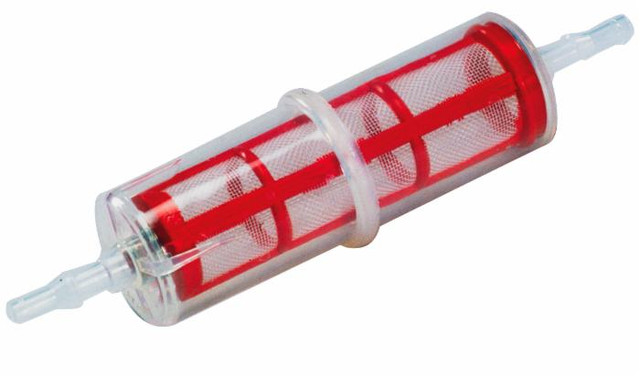 Filtro carburante in plastica con cartuccia in rete lungo 204 mm e Ø 8/10 mm, - Ama