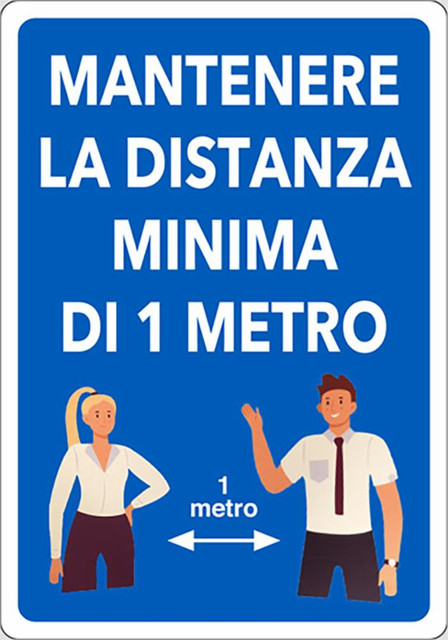 Segnaletica Covid-19 distanza di 1 metro - Ama