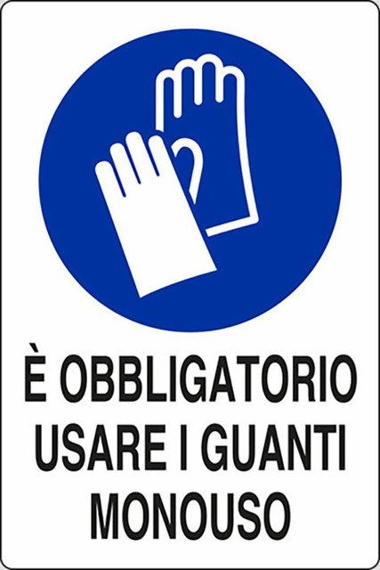 Segnaletica Covid-19 obbligo guanti monouso - Ama