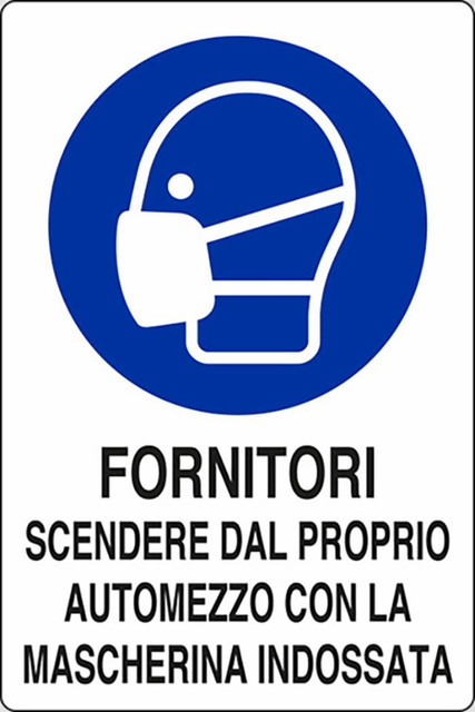 Segnaletica Covid-19 obbligo mascherina fornitori - Ama