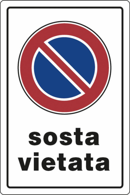 Cartello segnaletica sosta vietata  30x20 - Ama