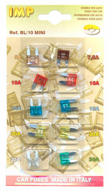 Blister 10 mini fusibili bilama 11x15mm - Ama