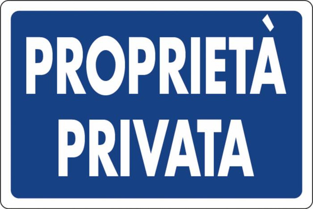 Cartello segnaletica proprietà privata 30x20mm - Ama