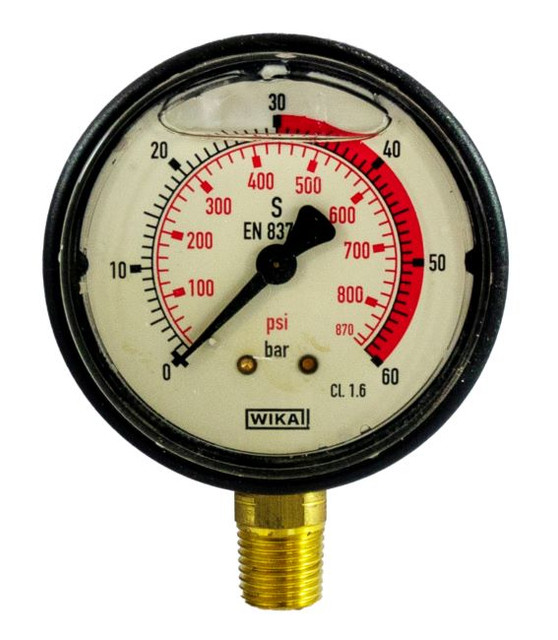 Manometro in abs ø 63mm con scala 0/60 bar e attacco radiale R 1/4" - Wika