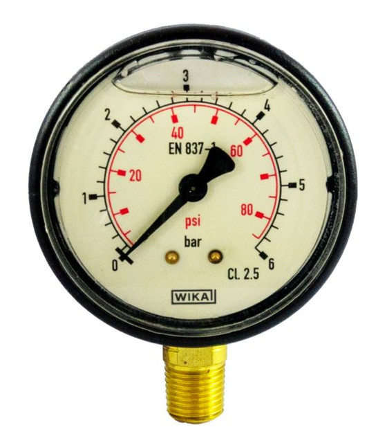 Manometro in abs ø 63mm con scala 0/6 bar e attacco radiale R 1/4" - Wika