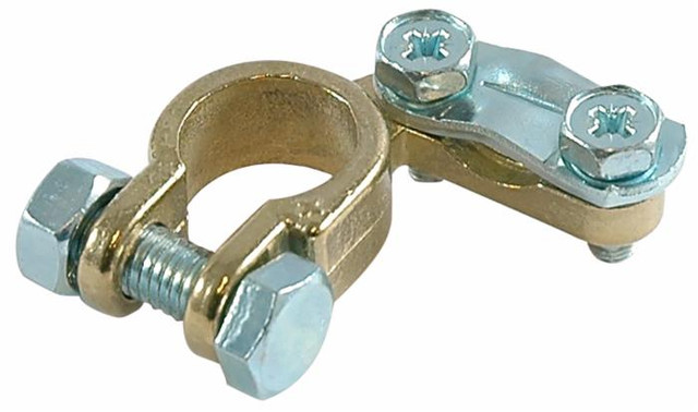 Morsetto batteria in ottone con polarità positiva e sezione cavo 25 - 50mm² - Ama