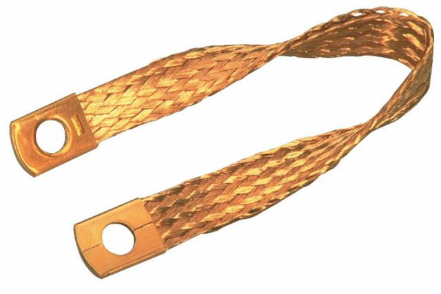 Treccia di massa flessibile in rame 500mm sezione 50mm² fori ø 12,5mm - Ama