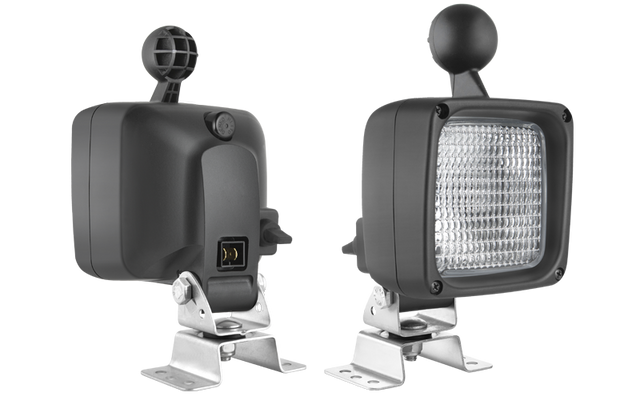 Faro lavoro alogeno quadrato 12-24V con maniglia - Ama