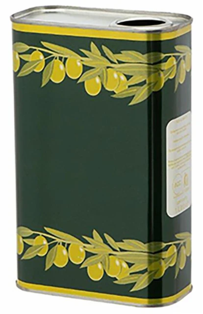 Latta per olio 0,25 lt rettangolare verde goccia gialla foro D24 - Ama