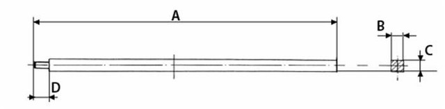 Asse porta dischi frangizolle di 1870mm sezione 30x30mm - Ama