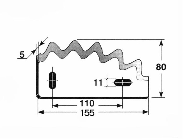 Coltello per carromiscelatore lunghezza 155mm larghezza 80mm - Ama