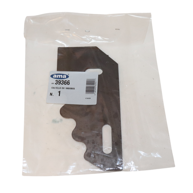 Coltello destro per carromiscelatore 189x90x5mm adattabile a Agm, Comag, Pagliari, Unifast, Gazioli - Ama