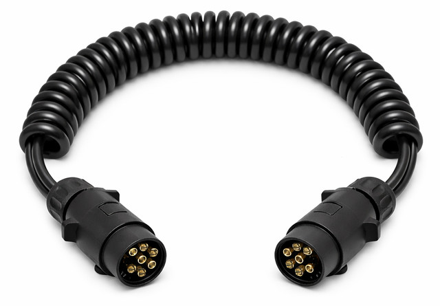 Prolunga cavo spiralato con spine 7 poli da 12V - Ama