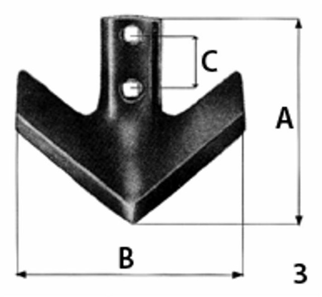 Vomerina per ancore tiller adattabili alla produzione Nardi 4C 435 - Ama