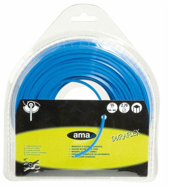 Filo per decespugliatore Duraflex da 55m sezione quadrata Ø 2,7mm - Ama