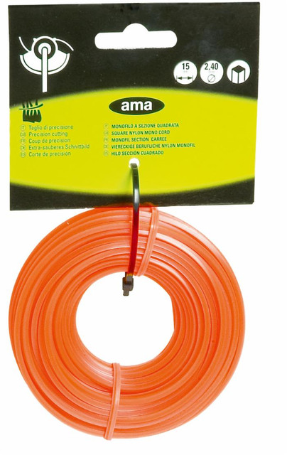 Filo per decespugliatore da 15m sezione quadrata Ø 1,65mm - Ama