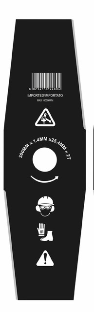 Disco di ricambio per decespugliatore Ama con 2 denti Ø esterno 300mm Ø foro 25,4mm - Ama