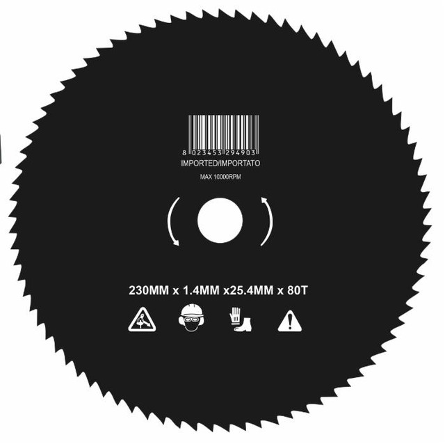 Disco per decespugliatore a 80 denti per tronchetti Ø 230mm - Ama