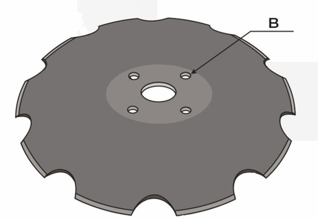 Disco frangizolle dentato con Ø 510mm spessore 5mm e foro centrale di 61mm - Ama