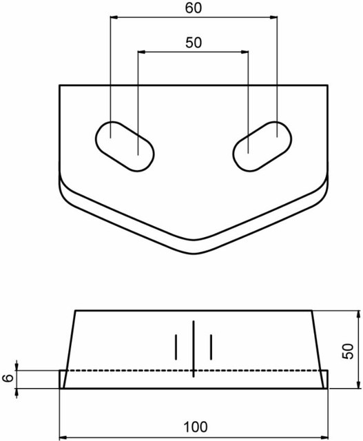 Protezione lama per erpice lunghezza 50mm larghezza 100mm - Ama