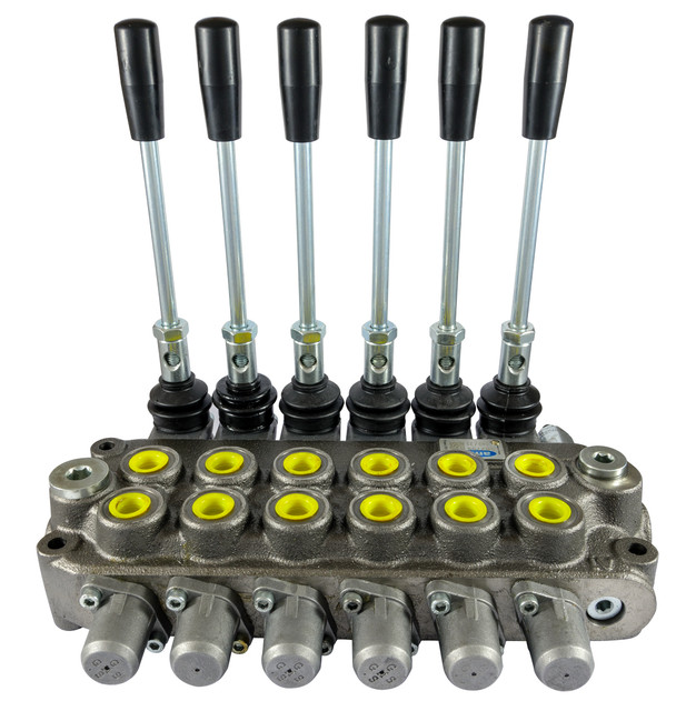 Distributore idraulico da 3/8" a 6 leve doppio effetto 40L - Ama Refluid
