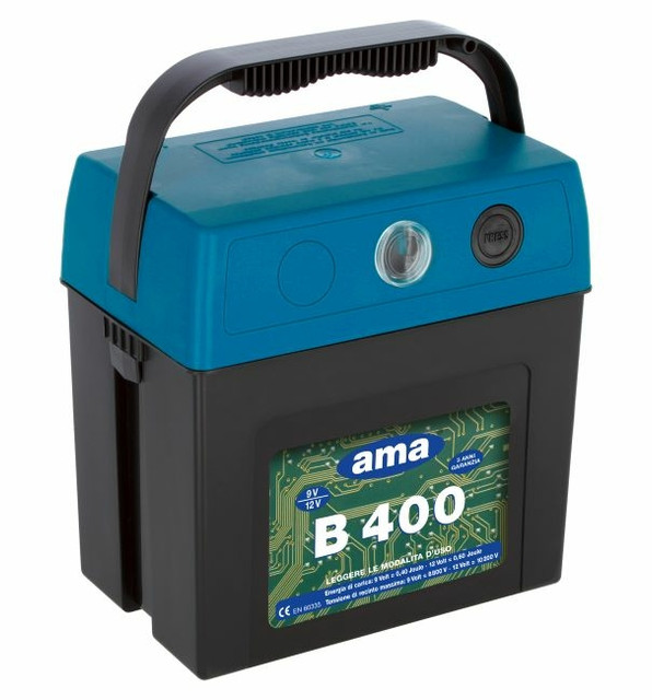Elettrificatore Ranch Ama B400 a batteria con alimentazione 9/12V - Ama