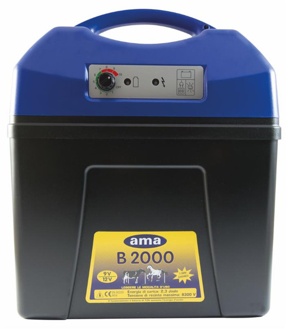 Elettrificatore per recinti Ama B2000 a batteria da 12/9V - Ama