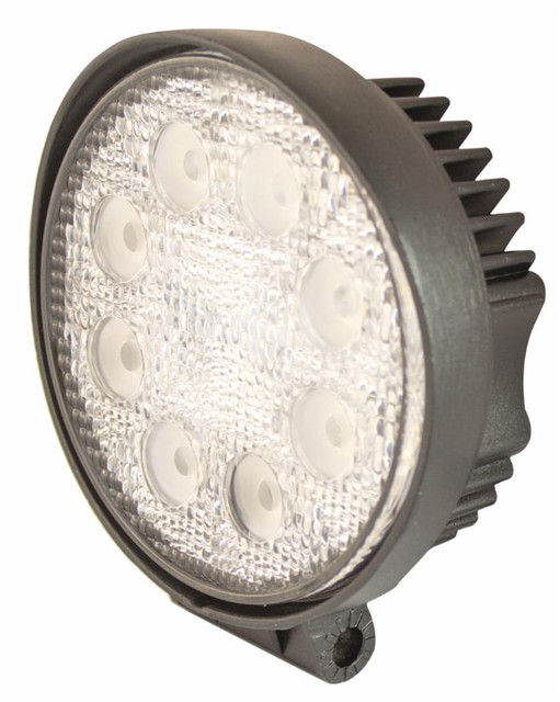 Faro da lavoro 8 LED Epistar rotondo ad ampio raggio freddo 60° 24W IP67 - Ama