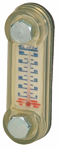 Indicatore di livello con termometro in plastica interasse 76mm filetti M10 - No brand