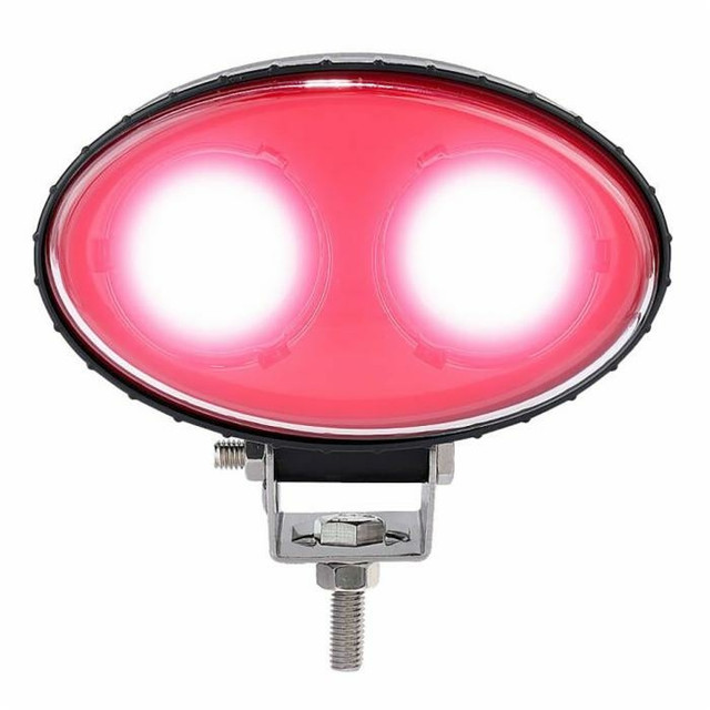 Faro da lavoro ovale 2 LED CREE a lungo raggio rosso 10W IP67 - Ama